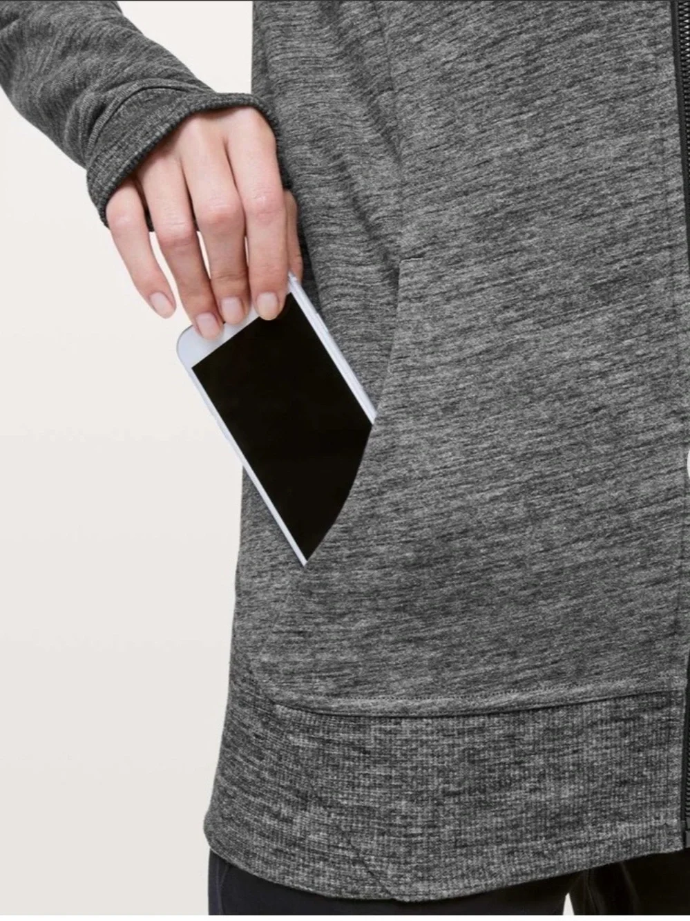 #790 Lululemon Huddle & Hustle Heathered Core Dark Grey, High Collar Jacket